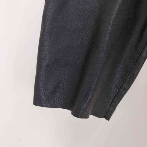 ポールスミス Paul Smith 裏地 総柄 シープスキン ノーカラー ダブル ライダース ジャケット メンズ import:M