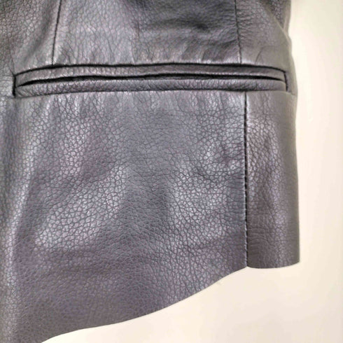ポールスミス Paul Smith 裏地 総柄 シープスキン ノーカラー ダブル ライダース ジャケット メンズ import:M