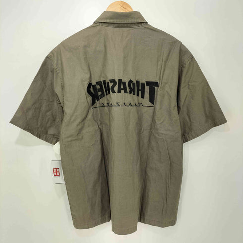 スラッシャー THRASHER ロゴ刺繍 フェード加工 半袖 ワークシャツ メンズ JPN:M
