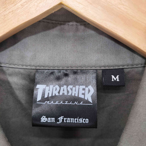 スラッシャー THRASHER ロゴ刺繍 フェード加工 半袖 ワークシャツ メンズ JPN:M