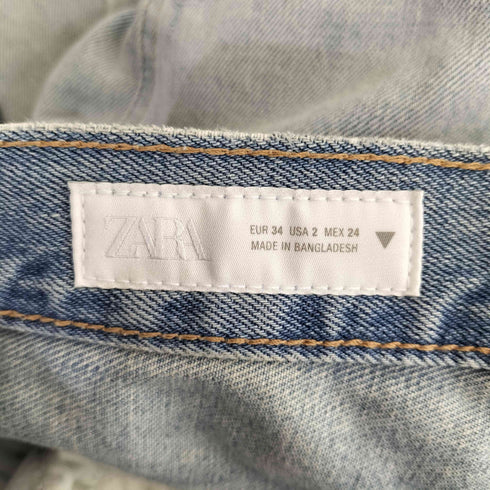 ザラ ZARA ダメージデザイン ワイド デニムパンツ レディース 24