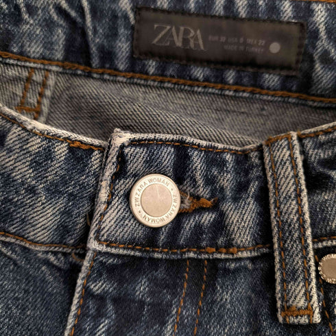 ザラ ZARA ジップデザイン テーパード デニムパンツ レディース 22