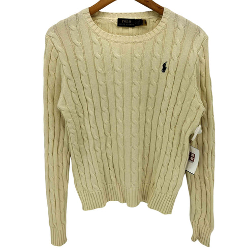 ポロラルフローレン POLO RALPH LAUREN 現行タグ ポニー刺繍 ケーブル編み コットンニット レディース import:S