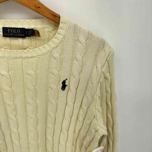 ポロラルフローレン POLO RALPH LAUREN 現行タグ ポニー刺繍 ケーブル編み コットンニット レディース import:S