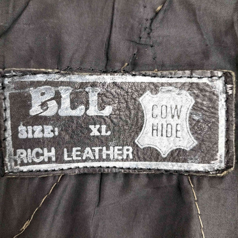 BLL 80s カウレザー エポレット クロップド ダブルライダースジャケット メンズ import:XL