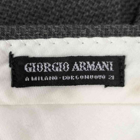 ジョルジオアルマーニ Giorgio Armani 80S 黒タグ イタリア製 ウールナイロン スタンドカラージャケット&2タックスラックス セットアップ メンズ