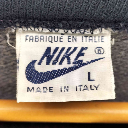 ナイキ NIKE 80s イタリア製 紺タグ 3連 スウッシュロゴ 刺繍 ジップアップ ベスト メンズ L