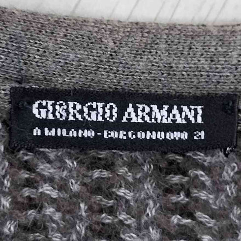 ジョルジオアルマーニ Giorgio Armani 80S 黒タグ イタリア製 ウール混 ストライプベスト メンズ