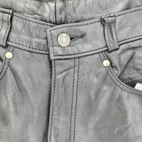 ショット Schott USA製 バックステッチ ジッパーフライ ストレートレザーパンツ メンズ US:30-31