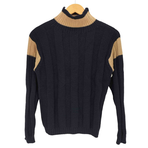 ジョルジオアルマーニ Giorgio Armani 80-90S 白タグ イタリア製 ウール100% ツートン タートルネックニット メンズ 32