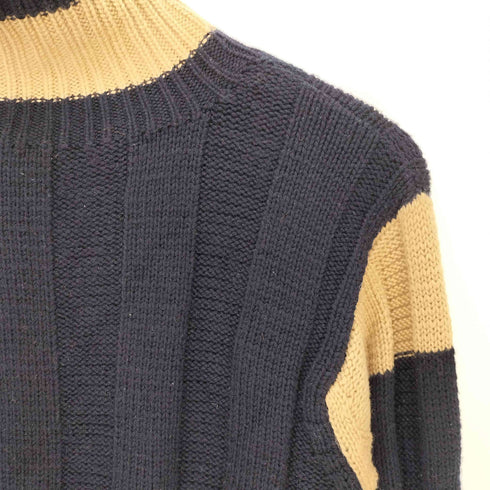 ジョルジオアルマーニ Giorgio Armani 80-90S 白タグ イタリア製 ウール100% ツートン タートルネックニット メンズ 32