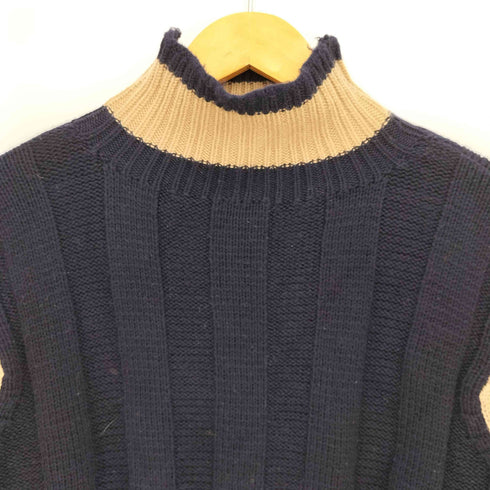 ジョルジオアルマーニ Giorgio Armani 80-90S 白タグ イタリア製 ウール100% ツートン タートルネックニット メンズ 32