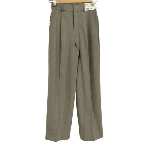 ユニクロ UNIQLO ストライプ タックワイドパンツ レディース JPN:XS