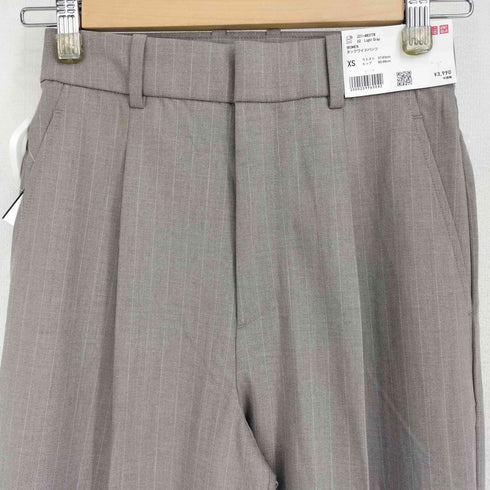 ユニクロ UNIQLO ストライプ タックワイドパンツ レディース JPN:XS