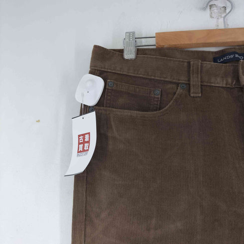 ランズエンド LANDS END 裏地チェック コーデュロイ パンツ メンズ 34