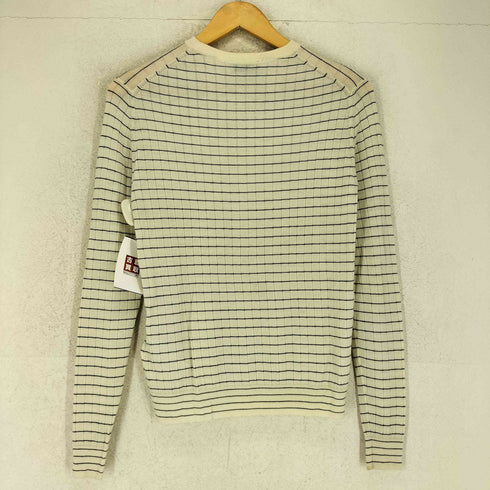 ジョンスメドレー JOHN SMEDLEY イングランド製 ウール ボーダー クルーネック長袖 ニット レディース S