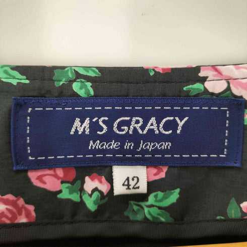 エムズグレイシー Ms GRACY 花柄 ローズ ノーカラー ロング コート レディース JPN:42