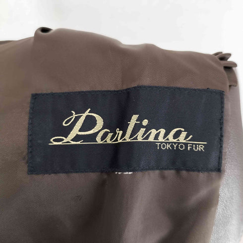 Partina lamb leather ラムレザー 羊革 襟ファー ジャケット レディース JPN:M