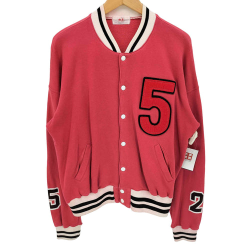 POSH BOY ナンバリング 5 パッチ 袖 バックプリント スウェット スタジャン スタジアムジャンパー メンズ FREE