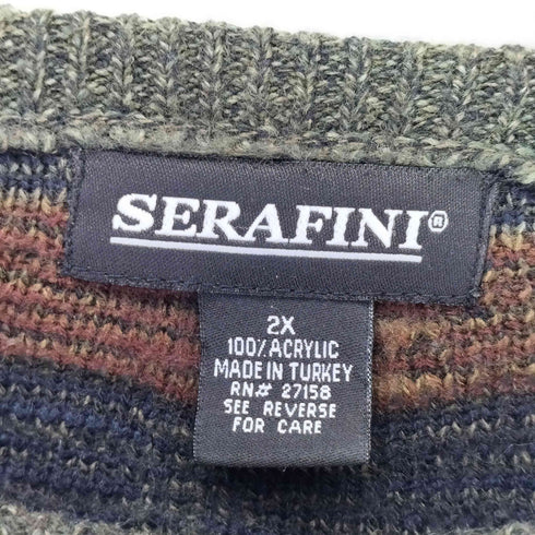 SERAFINI セラフィニ 総柄 クルーネックニット メンズ 2X