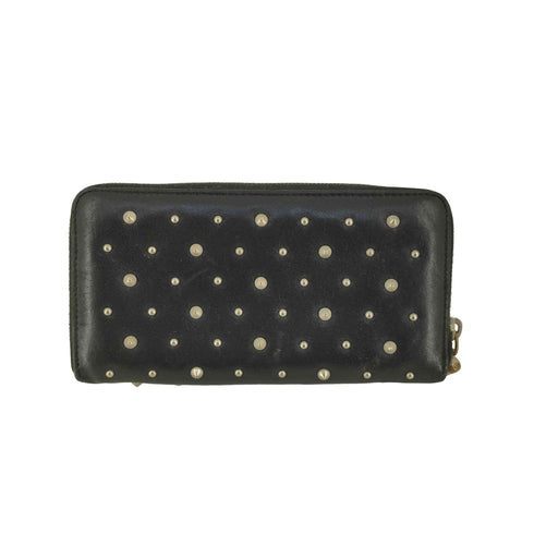 アレキサンダーマックイーン Alexander McQueen スタッズデザイン レザー ラウンドジップ 長財布 メンズ