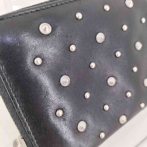 アレキサンダーマックイーン Alexander McQueen スタッズデザイン レザー ラウンドジップ 長財布 メンズ