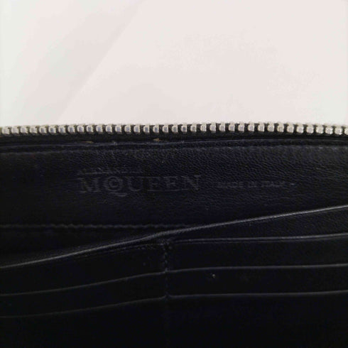 アレキサンダーマックイーン Alexander McQueen スタッズデザイン レザー ラウンドジップ 長財布 メンズ