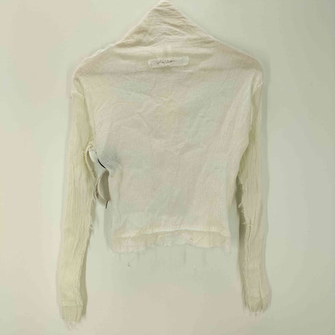 alice auaa アリスアウアア gauze blouse shirt 楊柳 退廃 ガーゼ フリンジ 変形 2WAY クロップド ブラウス シャツ レディース 4