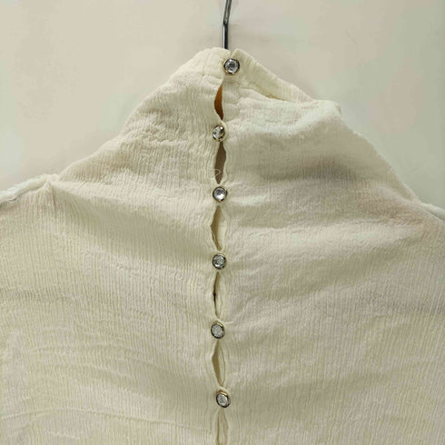 alice auaa アリスアウアア gauze blouse shirt 楊柳 退廃 ガーゼ フリンジ 変形 2WAY クロップド ブラウス シャツ レディース 4