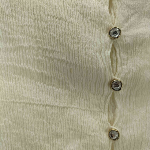 alice auaa アリスアウアア gauze blouse shirt 楊柳 退廃 ガーゼ フリンジ 変形 2WAY クロップド ブラウス シャツ レディース 4