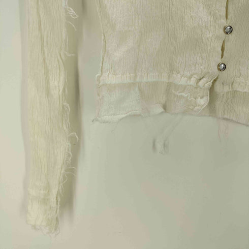 alice auaa アリスアウアア gauze blouse shirt 楊柳 退廃 ガーゼ フリンジ 変形 2WAY クロップド ブラウス シャツ レディース 4