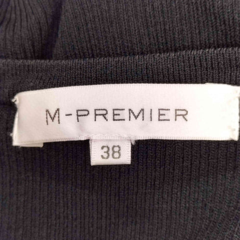 エムプルミエ M-PREMIER ペプラム 半袖 リブカーディガン フリル レディース JPN:38
