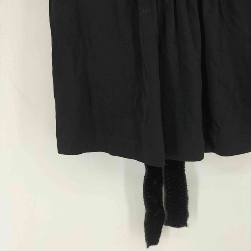 イヴサンローラン Yves Saint Laurent rive gauche イタリア製 半袖 ベロア切替 レーヨンブラウス レディース import:S