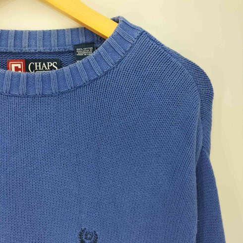 チャップス CHAPS 90S ロゴ刺繍 クルーネック コットン ニット メンズ import:XXL