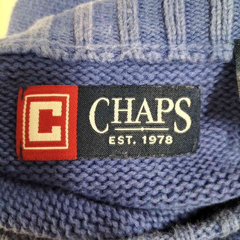 チャップス CHAPS 90S ロゴ刺繍 クルーネック コットン ニット メンズ import:XXL