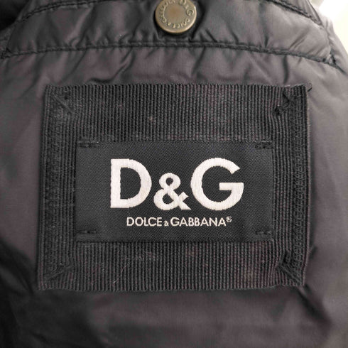 ディーアンドジードルチェアンドガッバーナ D&G DOLCE&GABBANA 00S ロゴエンブレムワッペン フーテッドダウンジャケット メンズ JPN:48