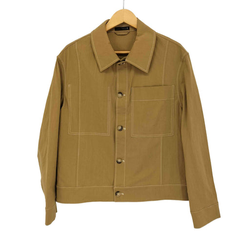 ザラ ZARA コントラストステッチ ボクシーフィットシャツジャケット メンズ import:M