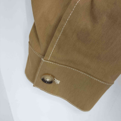 ザラ ZARA コントラストステッチ ボクシーフィットシャツジャケット メンズ import:M