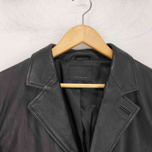 ザラ ZARA lamb leather leather collection RELAXED-FIT LEATHER BLAZER メンズ import:S