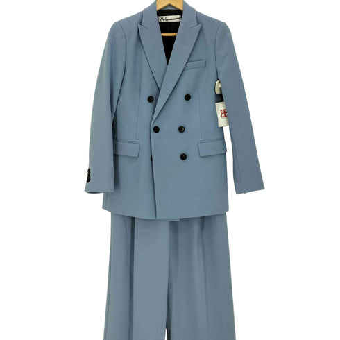ザラ ZARA 6B ダブルブレストジャケット 2タック センタープレス ワイドスラックスパンツ レディース M