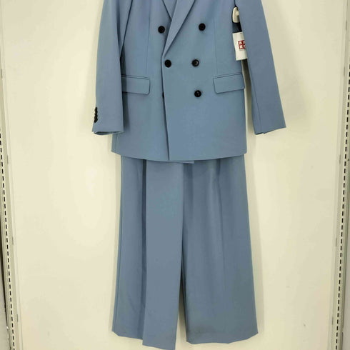 ザラ ZARA 6B ダブルブレストジャケット 2タック センタープレス ワイドスラックスパンツ レディース M