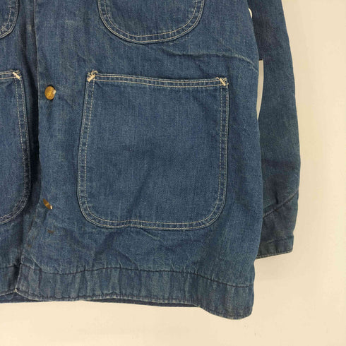 カーハート Carhartt 80S MADE IN USA プリントタグ 裏地ブランケット デニムカバーオールジャケット チョアコート メンズ 8LC