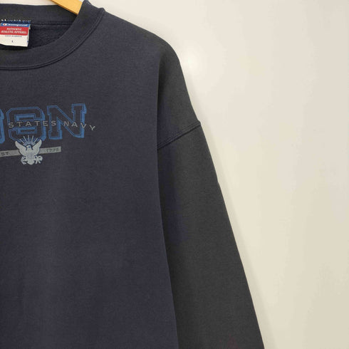 チャンピオン Champion 90s~00s メキシコ製 UNITED STATES NAVY プリント 袖目あり クルーネックスウェット メンズ import:L