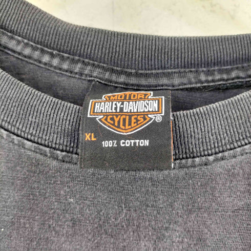 ハーレーダビッドソン HARLEY-DAVIDSON 00S ラメロゴ スカル 両面プリント 半袖 Tシャツ メンズ XL