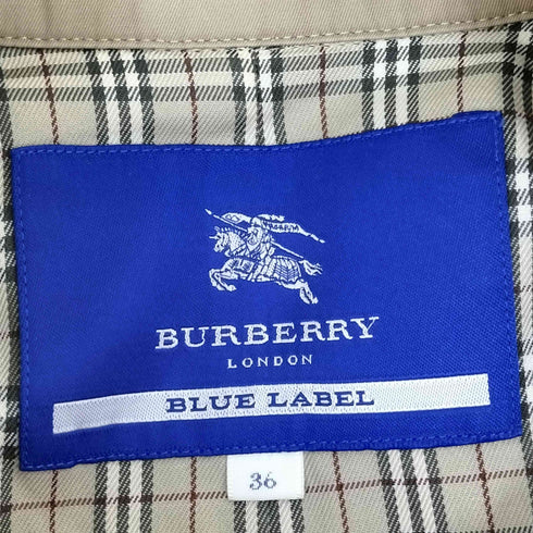 バーバリーブルーレーベル BURBERRY BLUE LABEL 裏地ノバチェック トレンチコート レディース 36