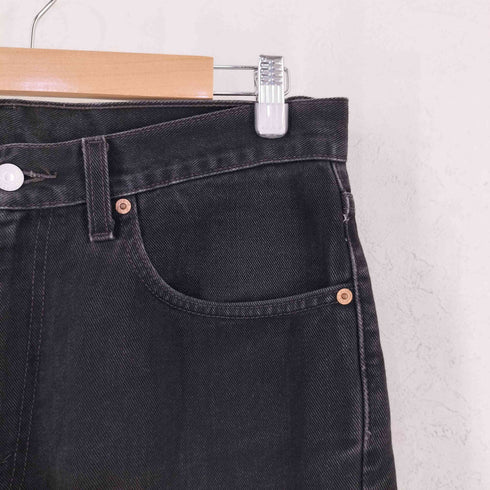 リーバイス Levis グアテマラ製 ボタン裏 977刻印 赤タブ 550 ジップフライ テーパード ブラックデニム パンツ メンズ W33