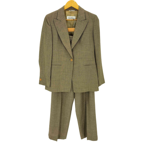 マックスマーラ MAX MARA ピークドラペル 1Bテーラードジャケット スラックス セットアップ レディース 40