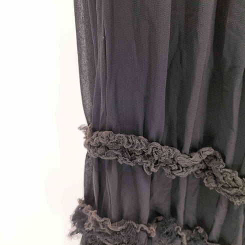 コムデギャルソン COMME des GARCONS 00s 05SS フリル 切替 シアー シフォンスカート レディース M