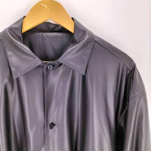 アメリ AMERI FAKE LEATHER SHIRT JACKET フェイクレザーシャツジャケット メンズ M