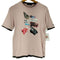 バーバリーブラックレーベル BURBERRY BLACK LABEL レイヤードデザイン フロントプリント リンガーTシャツ レディース JPN:2